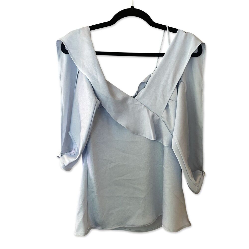 Jonathan Simkhai Light Blue Ruffle Blouse - Picture 12 of 16